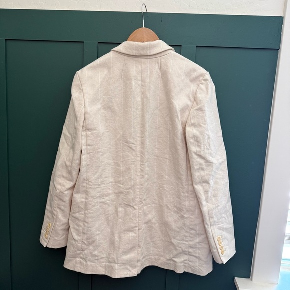 J. Crew Alfie Cream Blazer Jacket In Denim Stripe - Picture 6 of 9